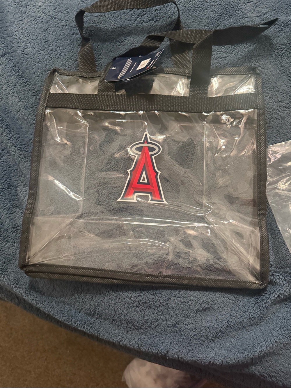 Fanatics Clear Tote Bag with Black Trim and Red Angels Logo